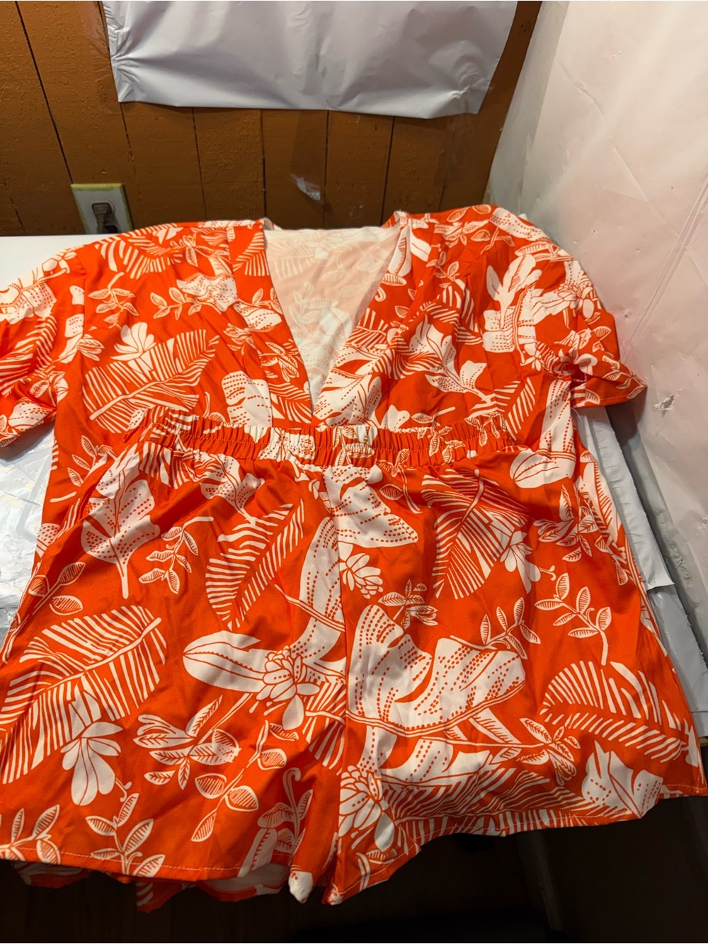 Shein Tropical Print Drop Shoulder Kimono & Shorts women’s outfit set size large